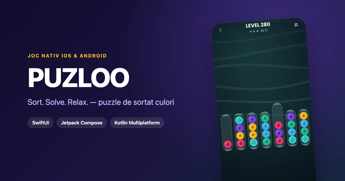 Puzloo - Joc Puzzle Nativ iOS & Android
