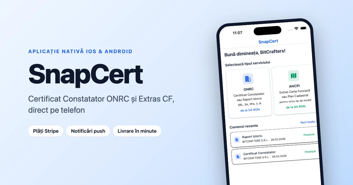 SnapCert - Aplicație Mobilă iOS & Android